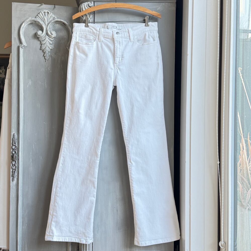 Joe’s Jeans Mid-Rise White Bootcut Jeans Sz 30 5-Pocket Lyocell Cotton Blend EUC